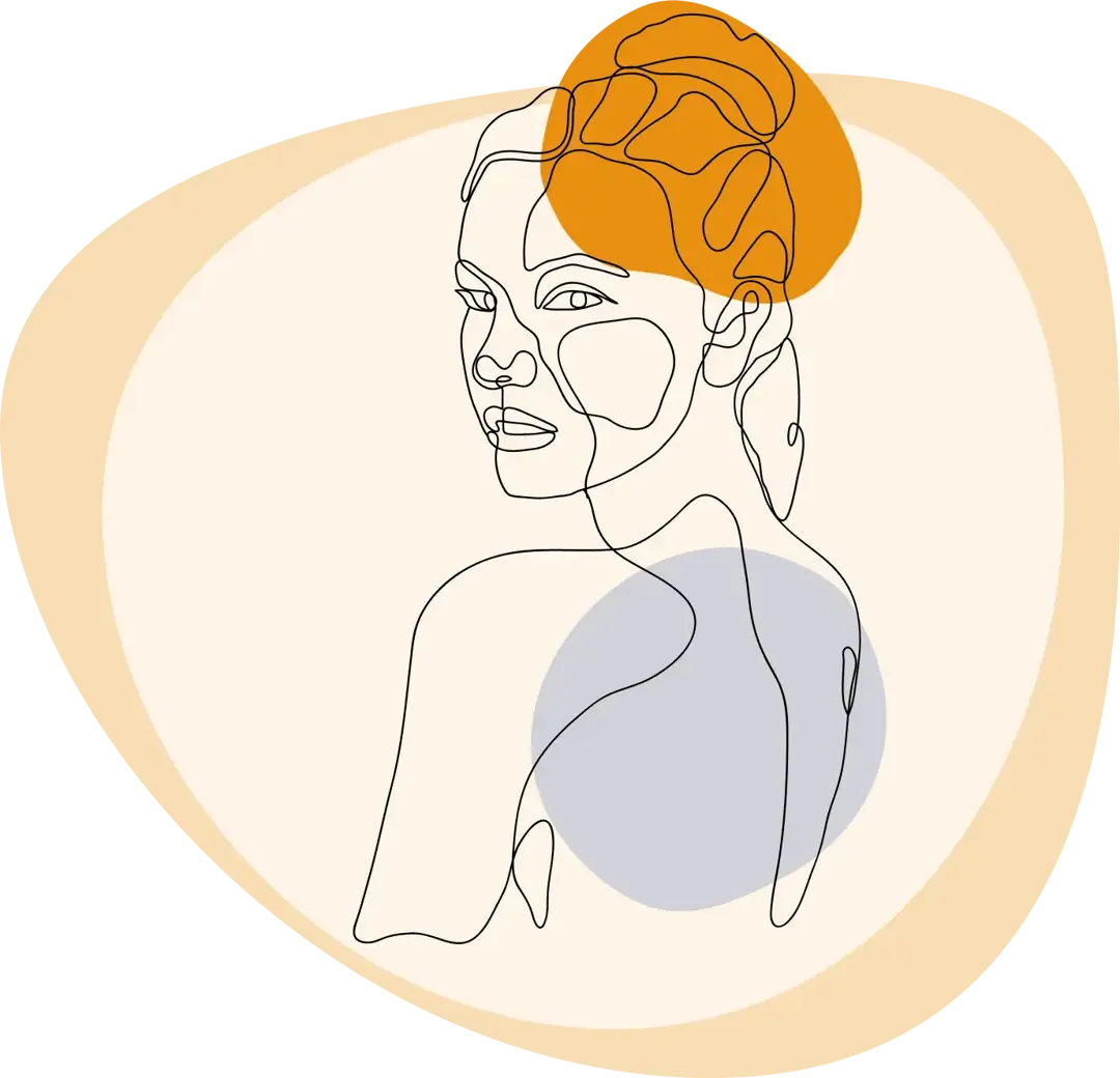 Structure of a woman with highlighted areas of hidden inflammation in her head